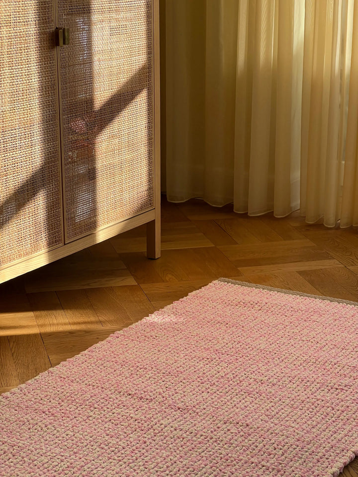 Gulvtæppe i bomuld | Pink/beige 70x140 cm Casa Cubista