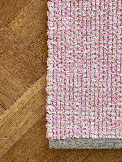 Gulvtæppe i bomuld | Pink/beige 70x140 cm Casa Cubista