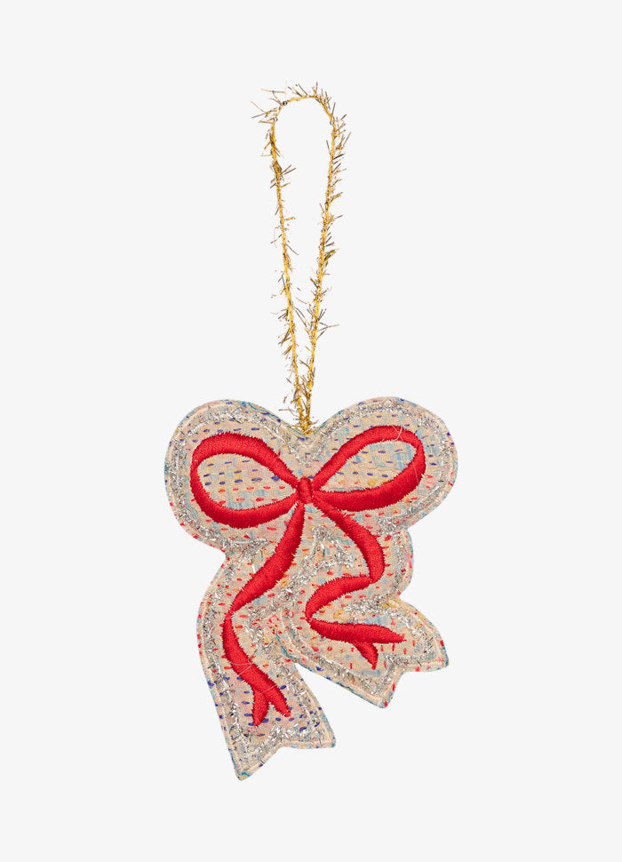 Christmas Kantha Sløjfe Ornament – Sissel Edelbo Julepynt Sissel Edelbo