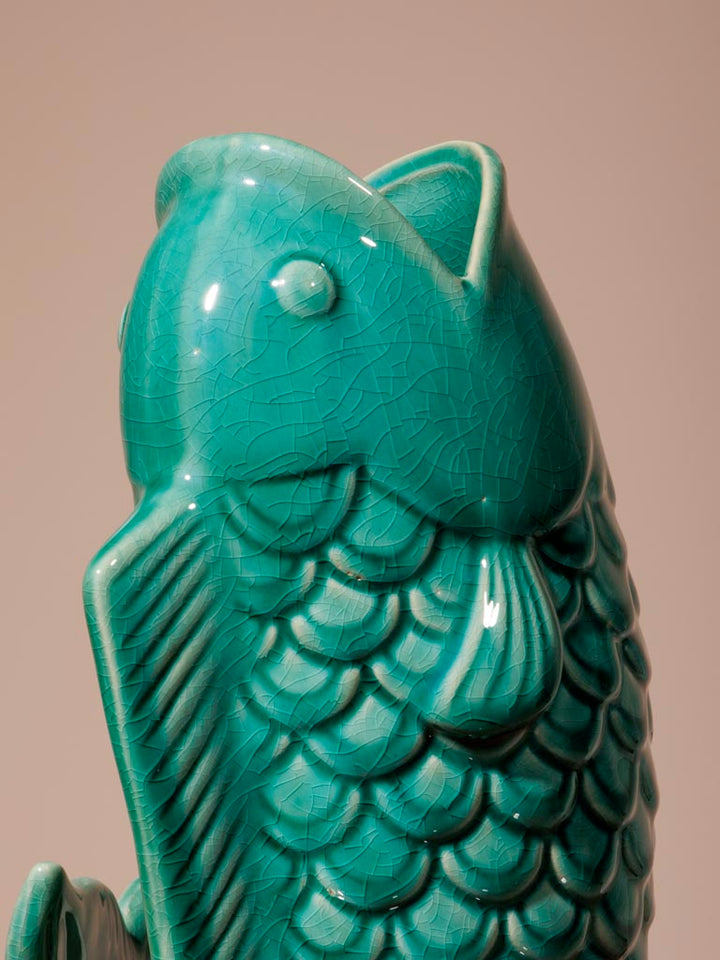 Fiskevase i keramik | Grøn Gluggle Jugs