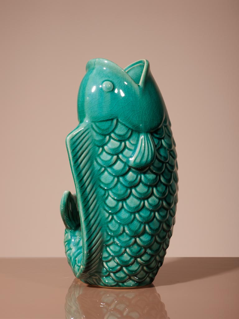 Fiskevase i keramik | Grøn Gluggle Jugs