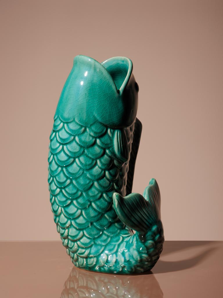 Fiskevase i keramik | Grøn Gluggle Jugs