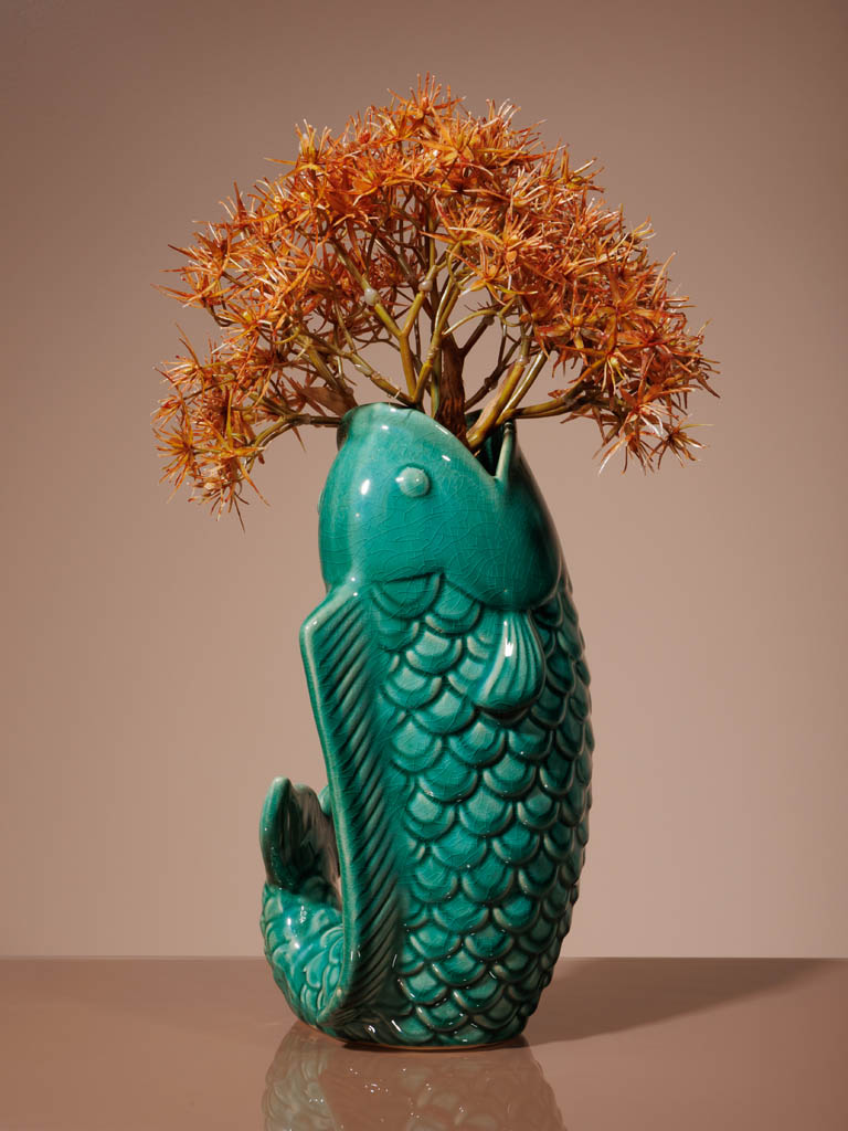 Fiskevase i keramik | Grøn Gluggle Jugs
