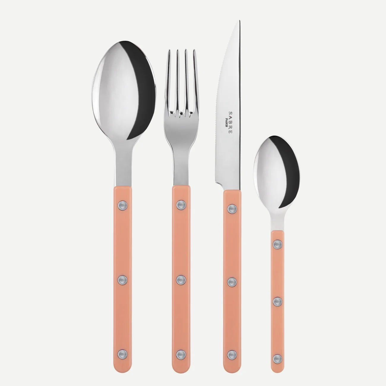 Bistrot Solid Bestiksæt 4 dele | Nude Pink (ferskenfarvet) Sabre Paris