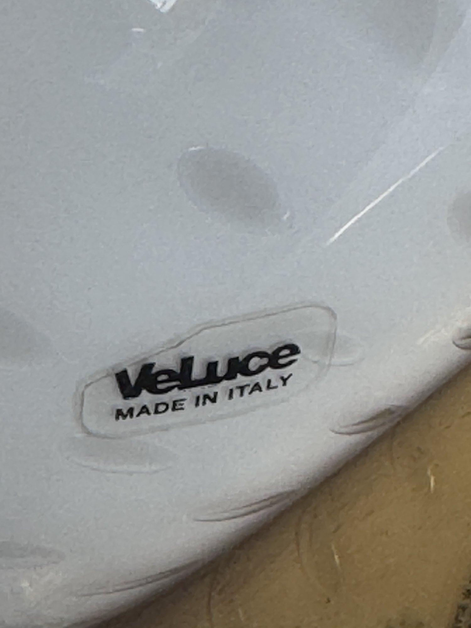 Original VeLuce Made in Italy-mærkat på Murano bullicante bordlampen – Studio Hafnia
