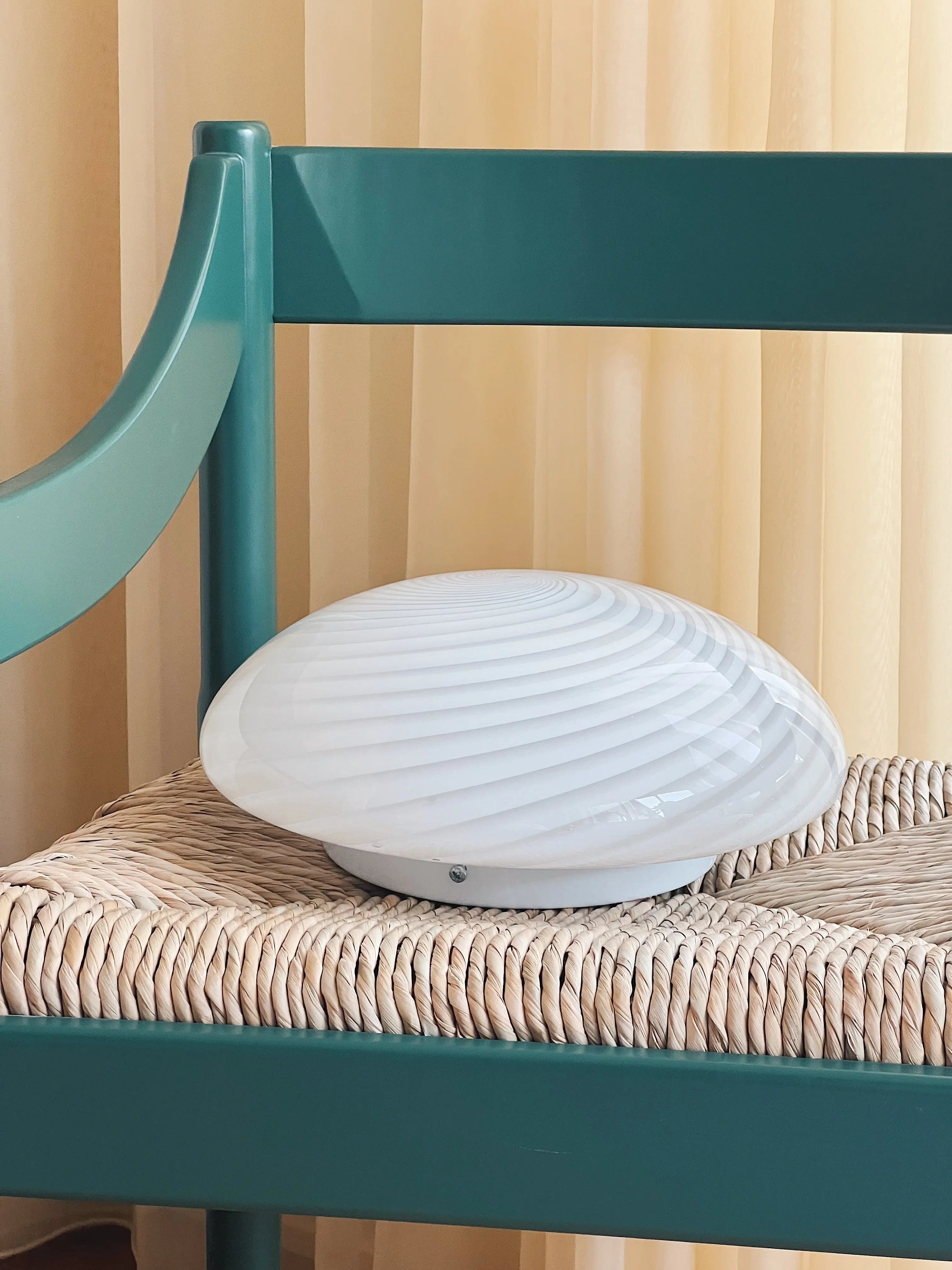 Vintage murano swirl plafond lofts/væglampe | Hvid 29 cm Murano