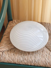 Vintage murano swirl plafond lofts/væglampe | Hvid 29 cm Murano