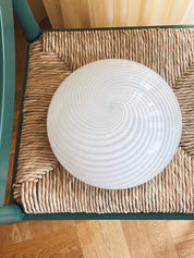 Vintage murano swirl plafond lofts/væglampe | Hvid 29 cm Murano