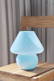 Vintage Murano mushroom table lamp in blue glass from Studio Hafnia, H26 × Ø24 cm