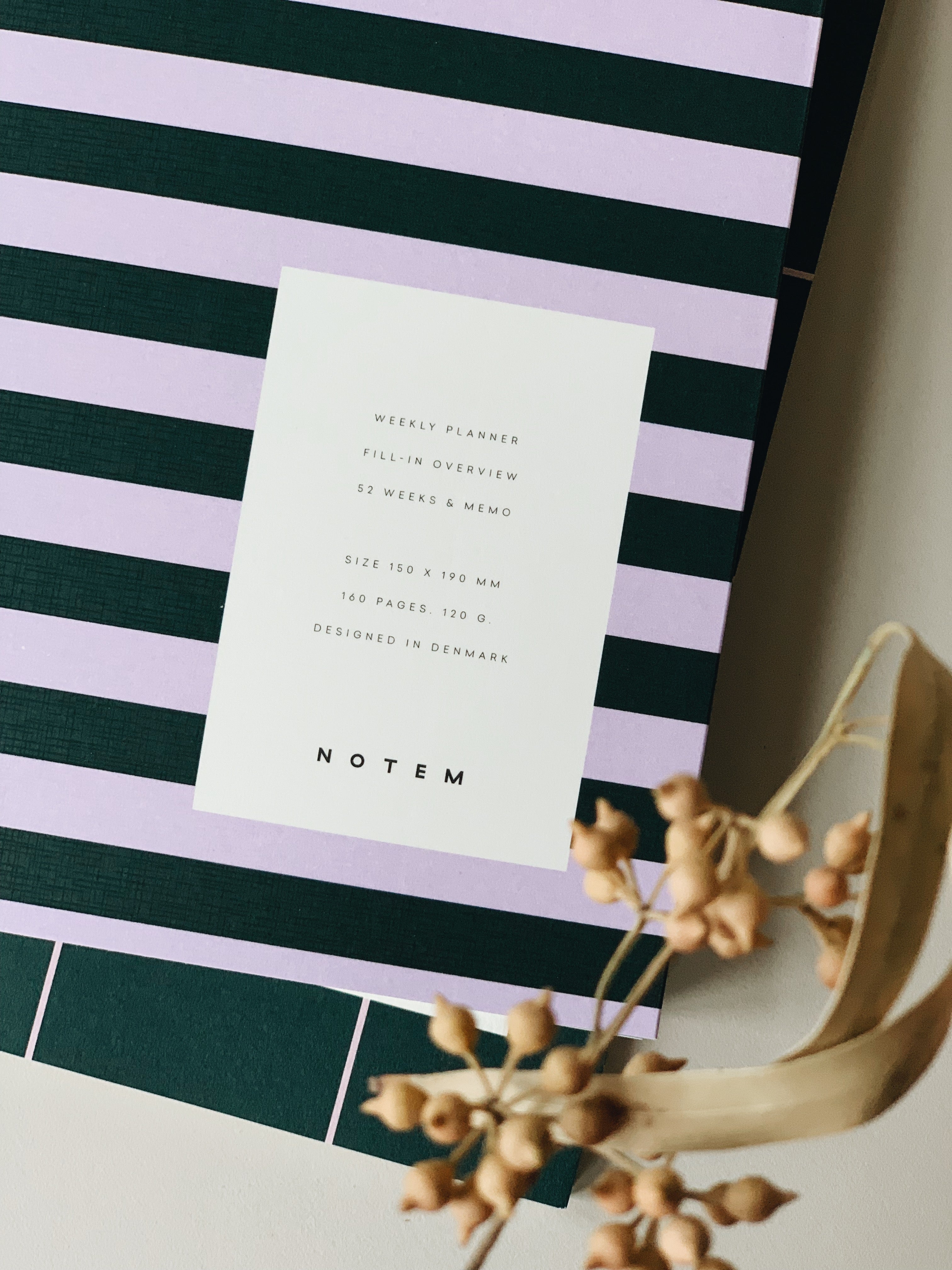 Notem studio, Uma Weekly Planner, medium, Rose & Green Notem studio