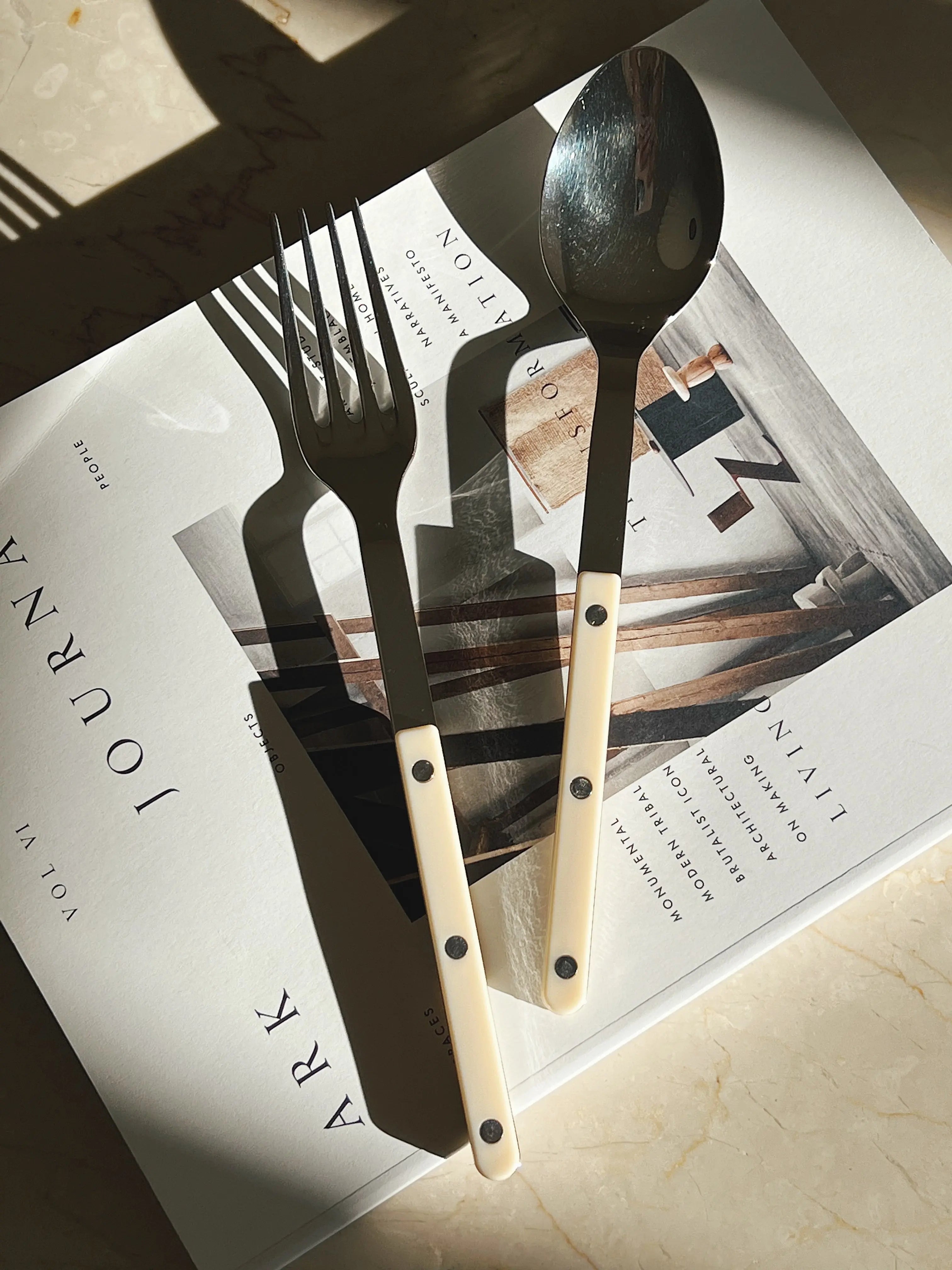 Bistrot Solid Salat/Serveringssæt | Ivory (elfenben) Sabre Paris