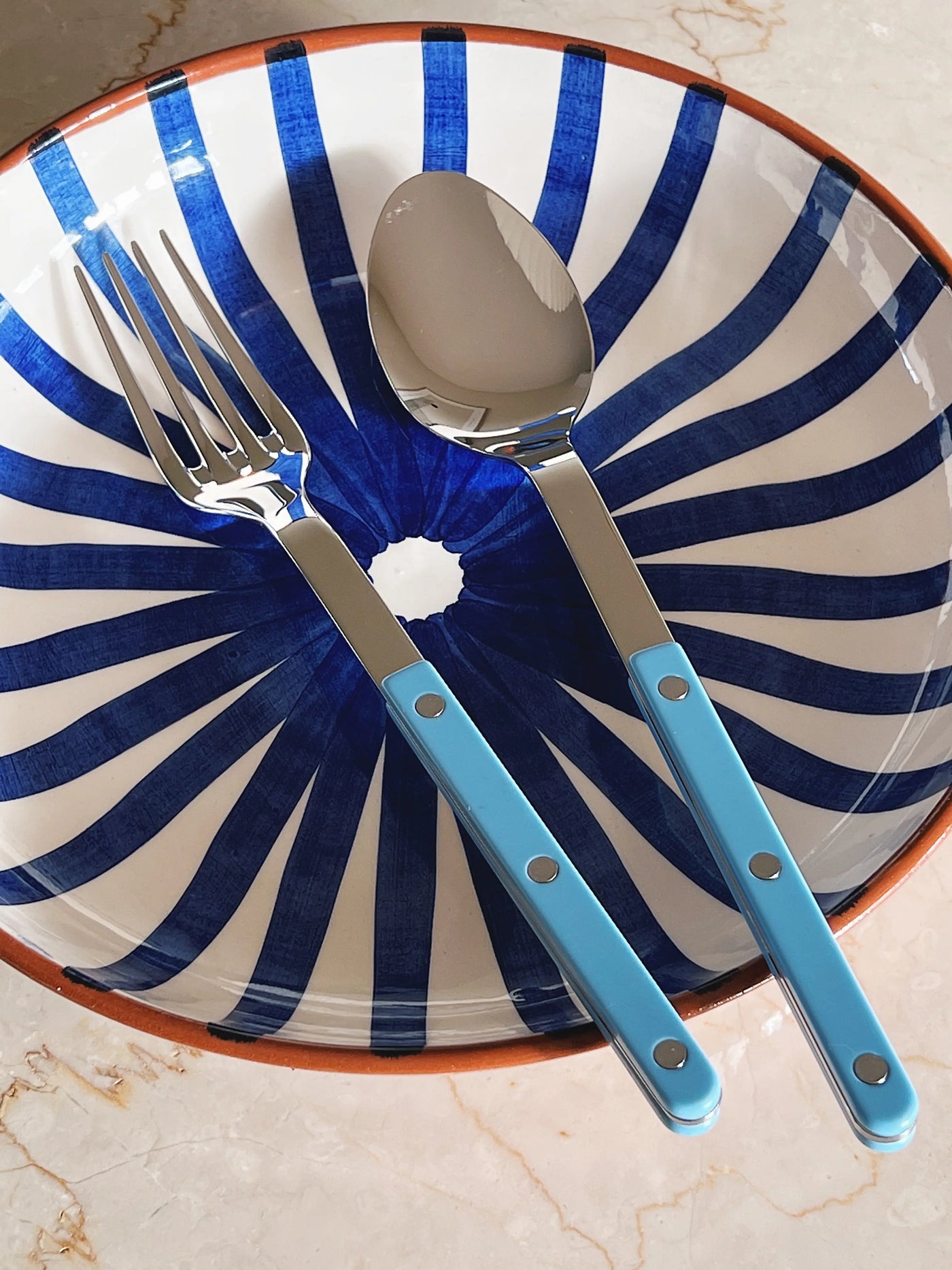Bistrot Solid Salat/Serveringssæt | Pastel Blue (pastelblå) Sabre Paris