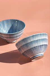 Blå & hvid stribet skål fra Japan 11 cm Studio Hafnia