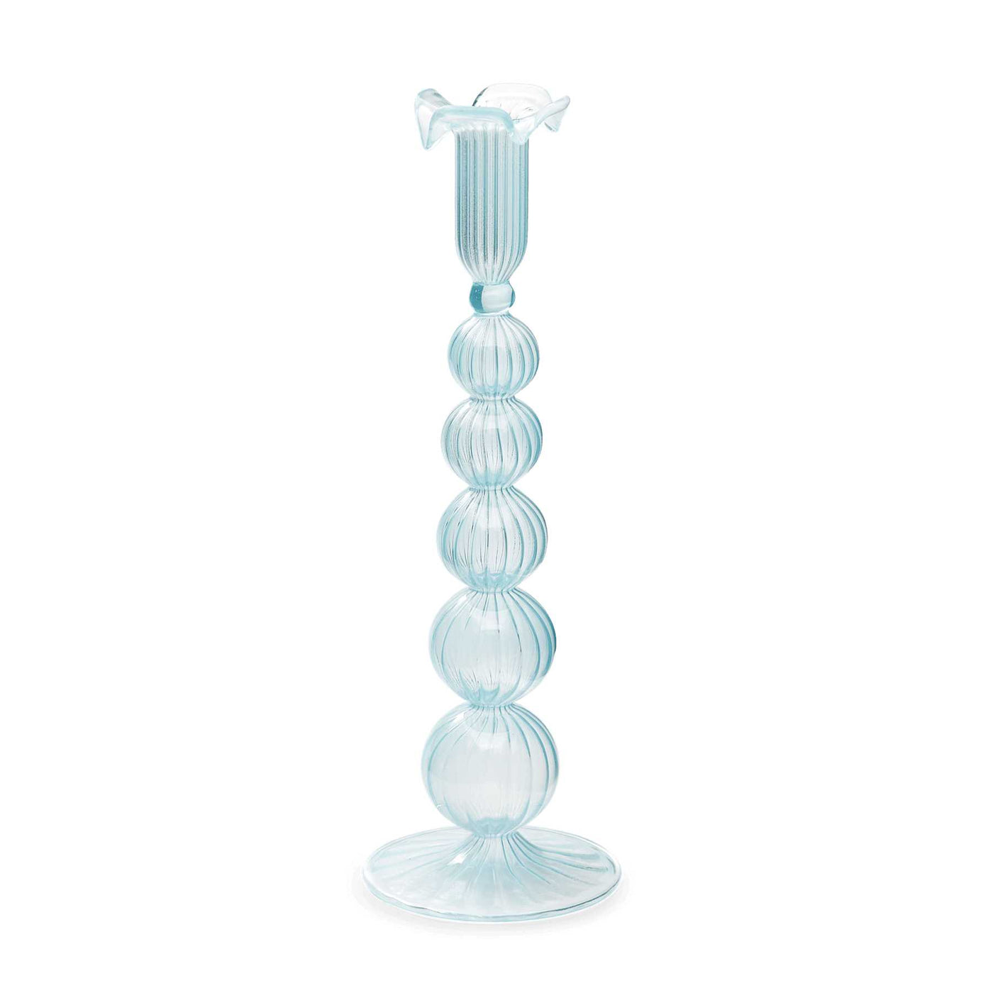 Cloudy lysestage i glas fra anna + nina | Lyseblå 29 cm anna+nina