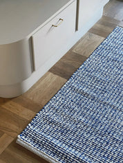 Gulvtæppe i bomuld | Beige/blå 70x140 cm Casa Cubista