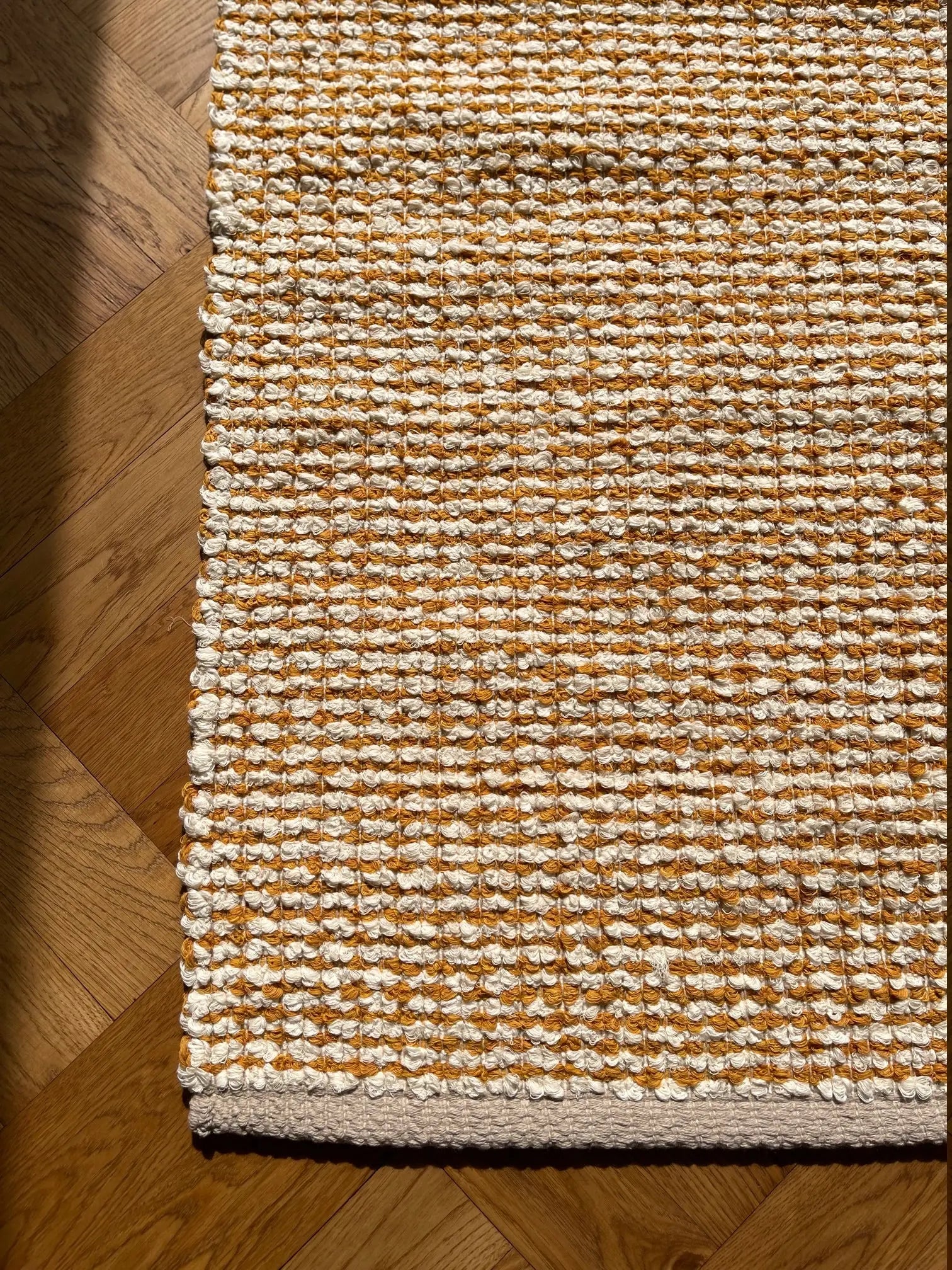 Gulvtæppe i bomuld | Beige/saffron 70x140 cm Casa Cubista