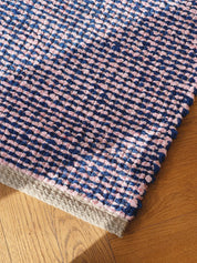 Gulvtæppe i bomuld | Blå/pink 70x140 cm Casa Cubista