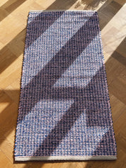 Gulvtæppe i bomuld | Blå/pink 70x140 cm Casa Cubista