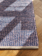Gulvtæppe i bomuld | Blå/pink 70x140 cm Casa Cubista