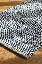 Gulvtæppe i bomuld | Beige/blå 70x140 cm Casa Cubista