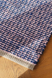 Gulvtæppe i bomuld | Blå/pink 70x140 cm Casa Cubista