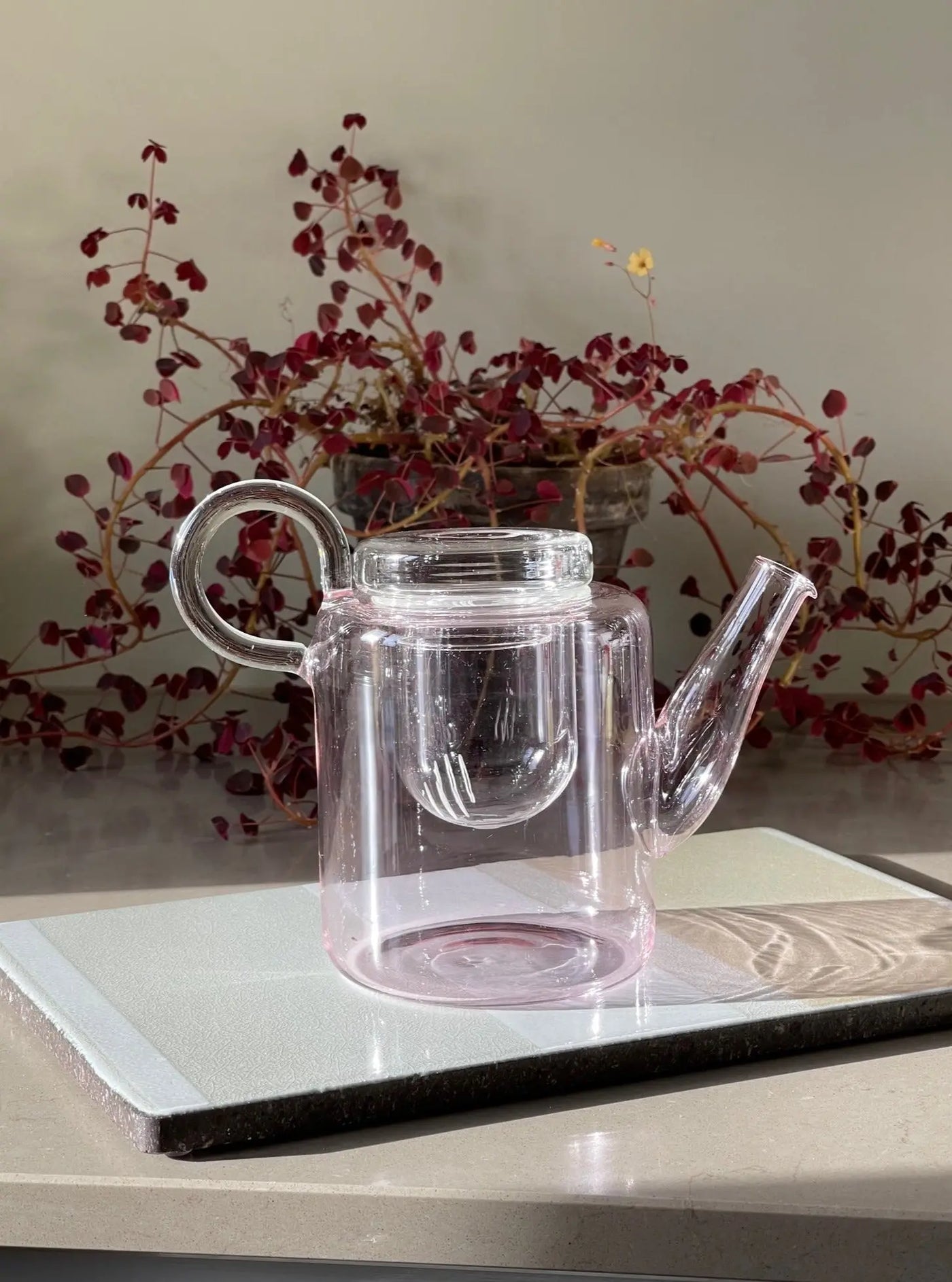 Ichendorf Piuma tekande i pink glas med filter Ichendorf