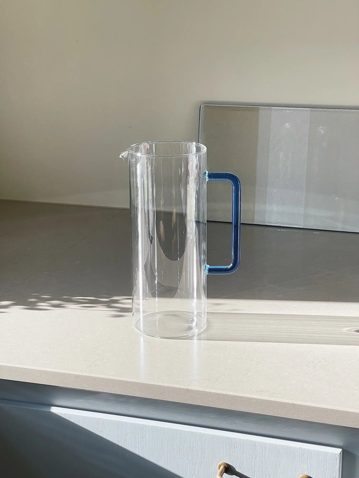 Ichendorf Tube kande i glas med blå hank Ichendorf