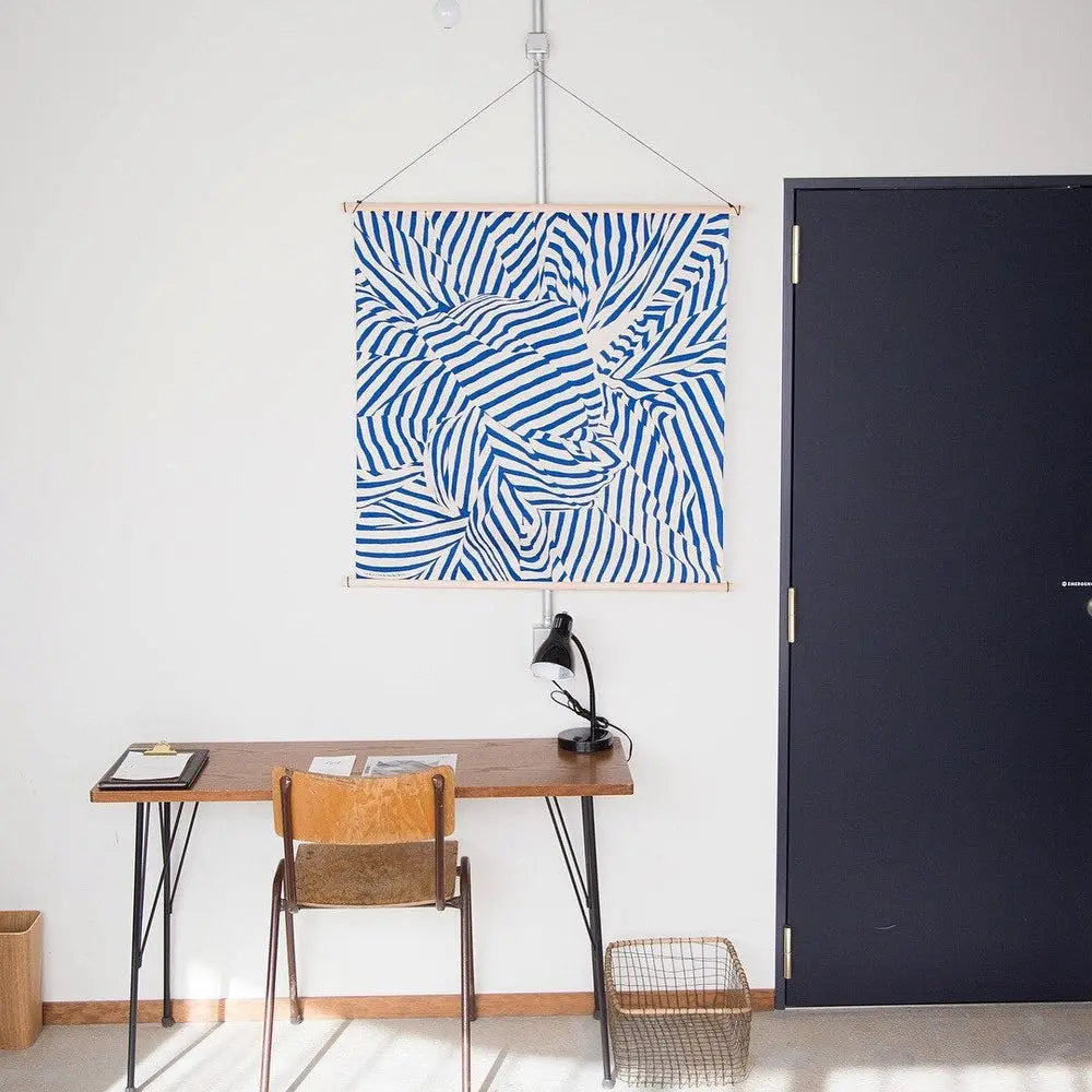 Japansk Furoshiki med blå prikker/striber | 90 x 90 cm Link Collective