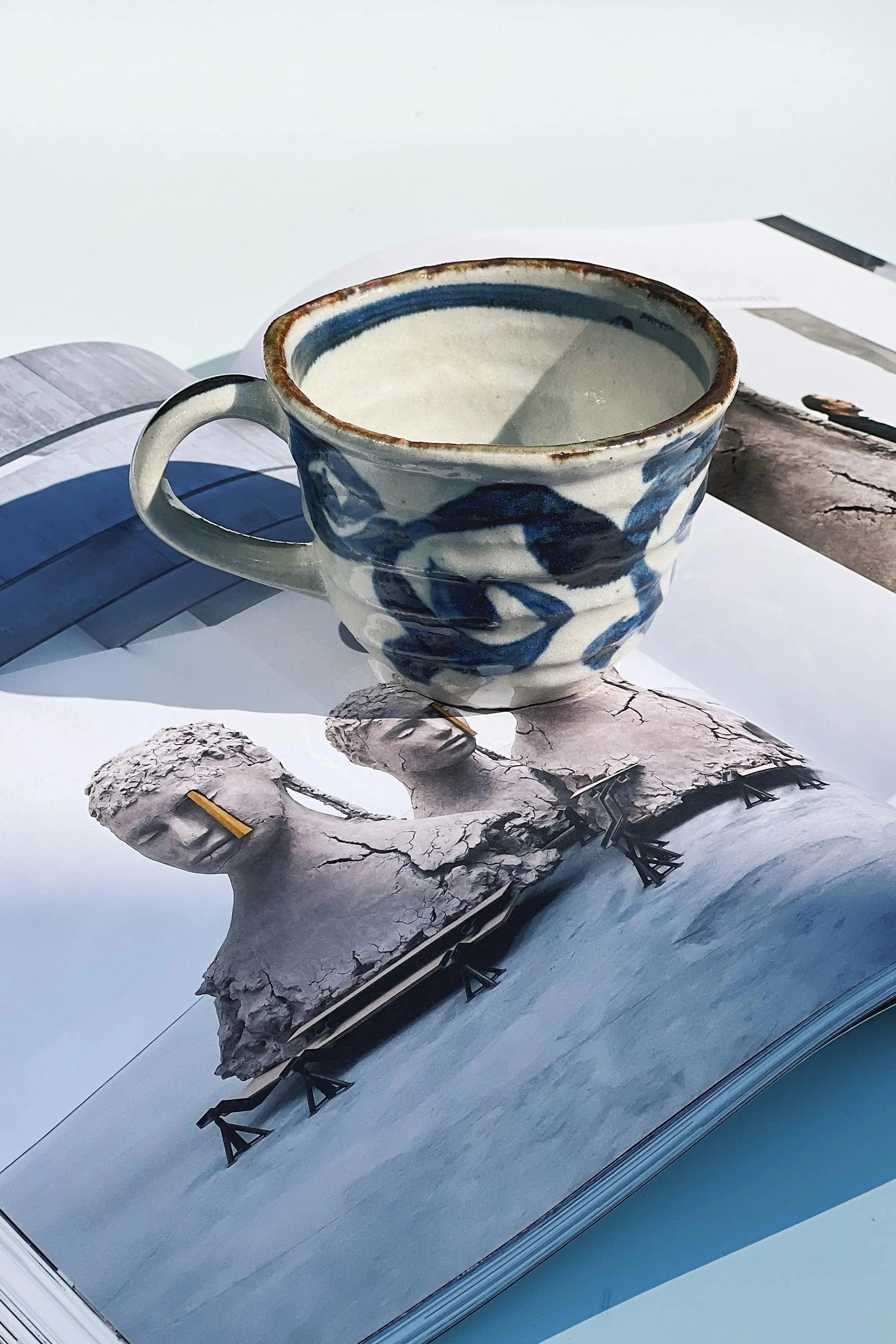 grå med blåt mønster (250 ml) Studio Hafnia