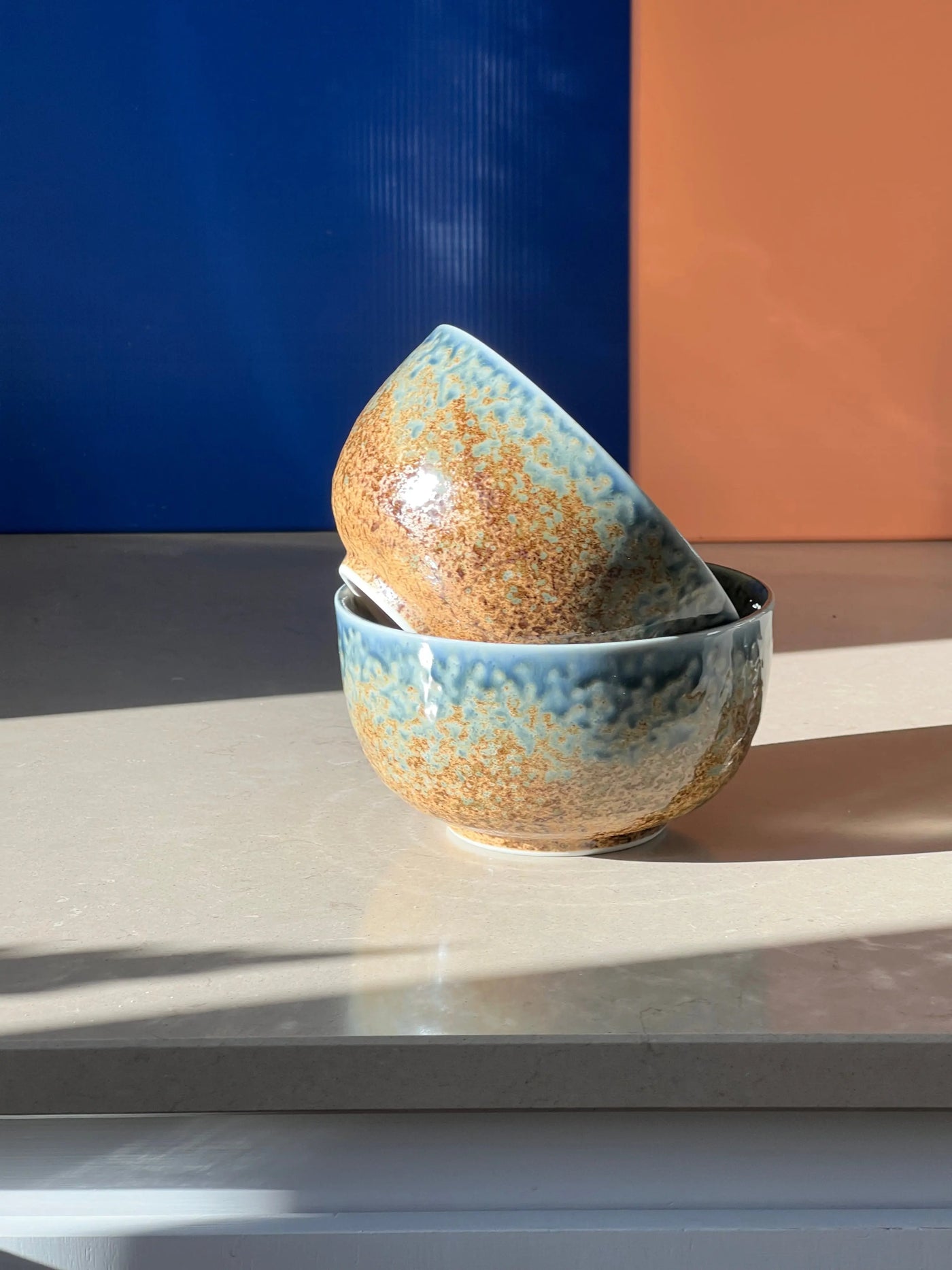 Japansk skål med blå og brun glasur Studio Hafnia