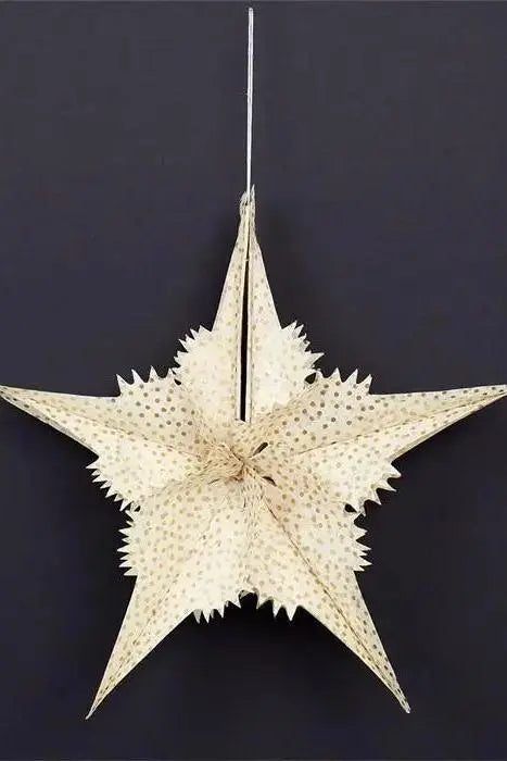 Julestjerne i papir til ophæng | Hvid og guld 34 cm World of Craft