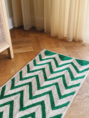 Maison Bengal | Zigzag gulvtæppe i jute | Grøn/natur Maison Bengal