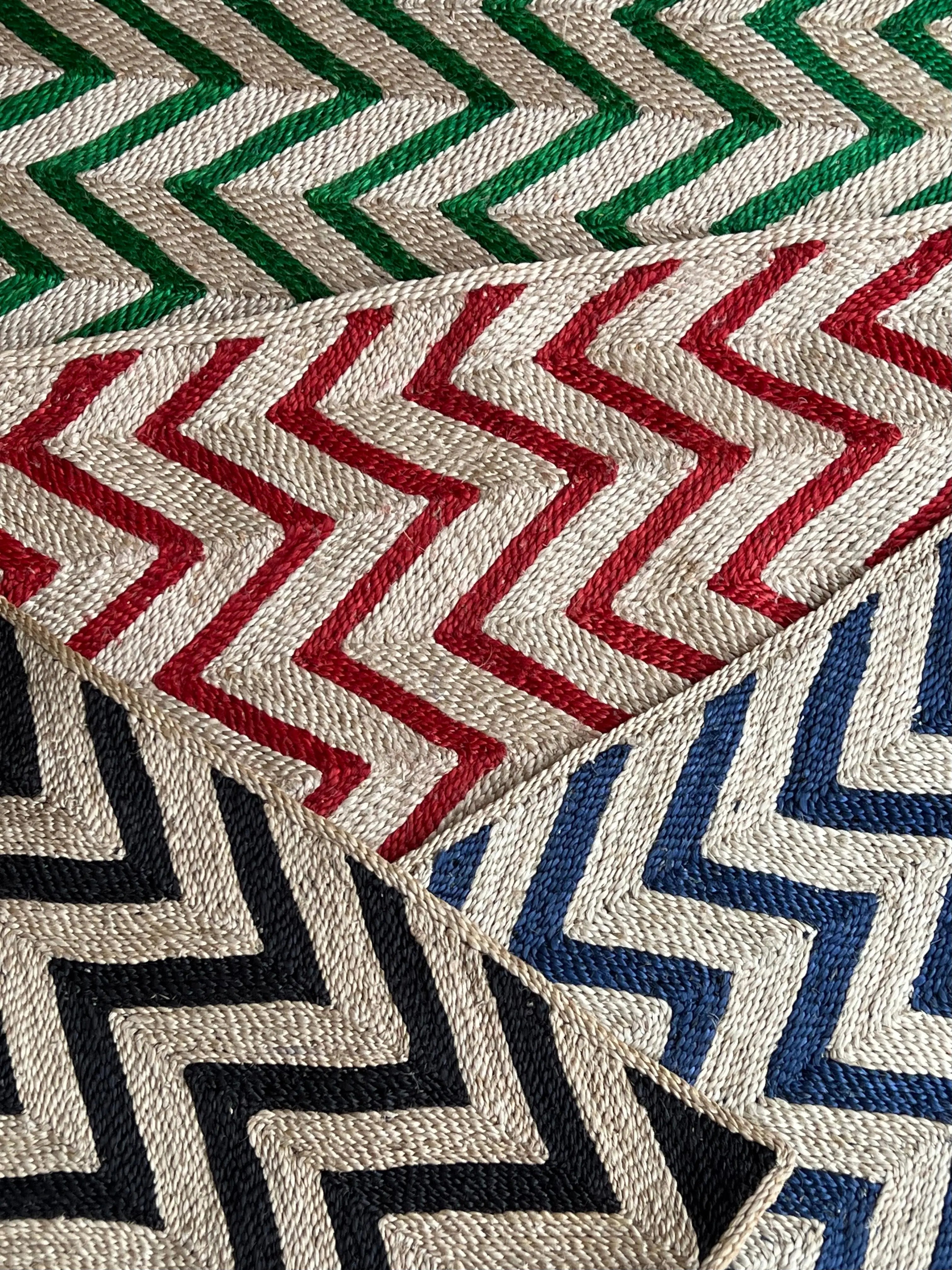 Maison Bengal | Zigzag gulvtæppe i jute | Grøn/natur Maison Bengal