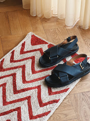 Maison Bengal | Zigzag gulvtæppe i jute | Rød/natur Maison Bengal