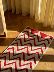 Maison Bengal | Zigzag gulvtæppe i jute | Rød/natur Maison Bengal