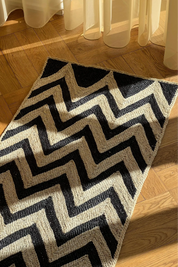 Maison Bengal | Zigzag gulvtæppe i jute | Sort/natur Maison Bengal