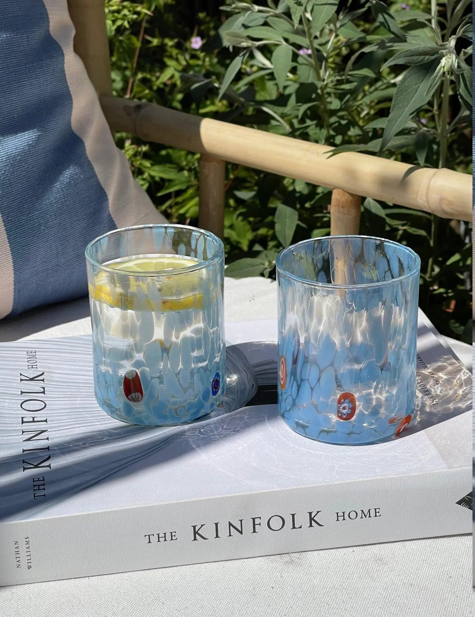Murano Drikkeglas med flad bund | Lyseblå Studio Hafnia
