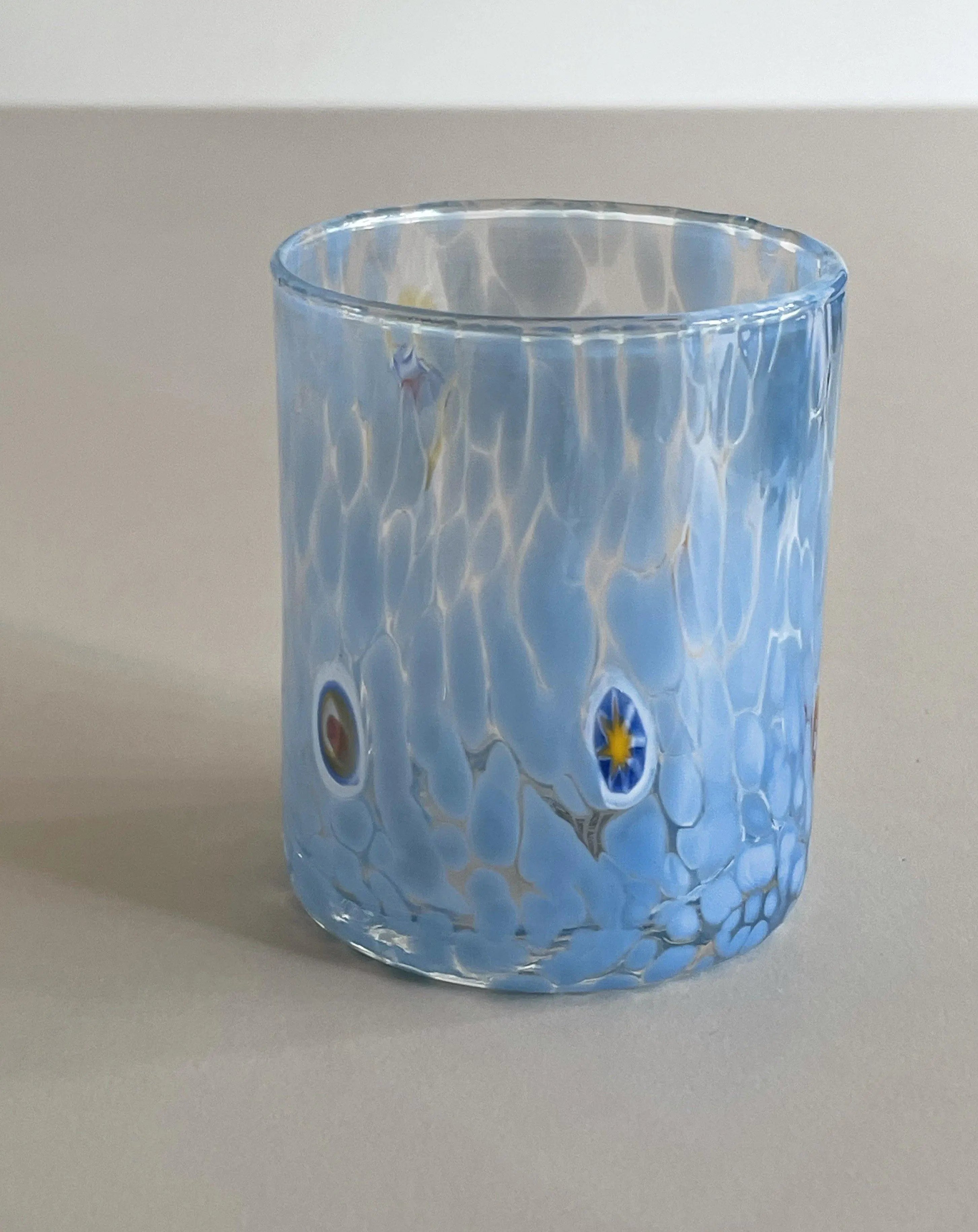 Murano Drikkeglas med flad bund | Lyseblå Studio Hafnia