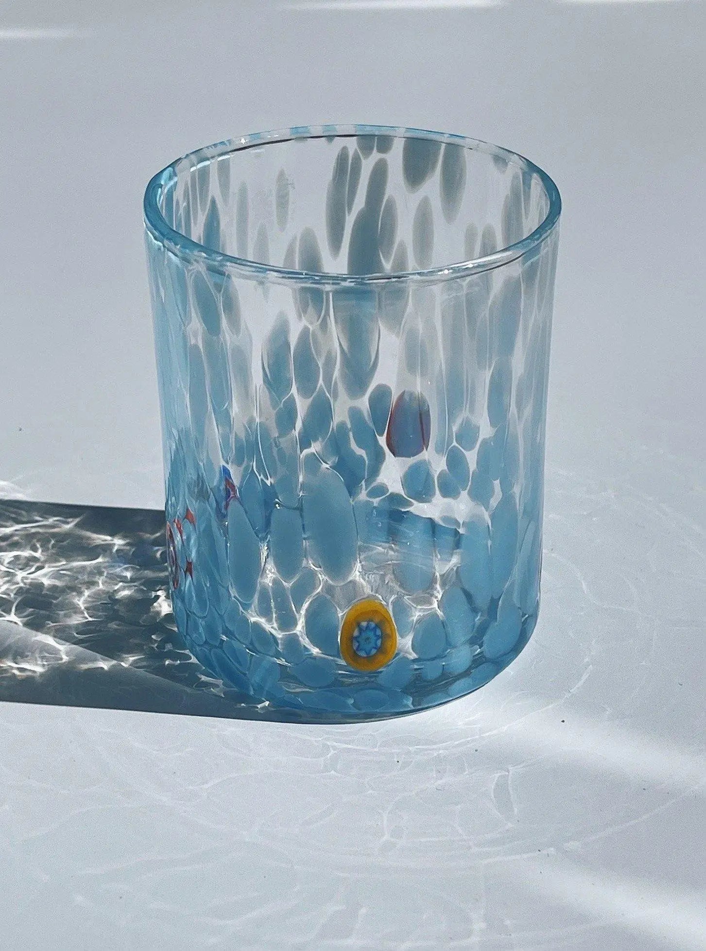 Murano Drikkeglas med flad bund | Lyseblå Studio Hafnia
