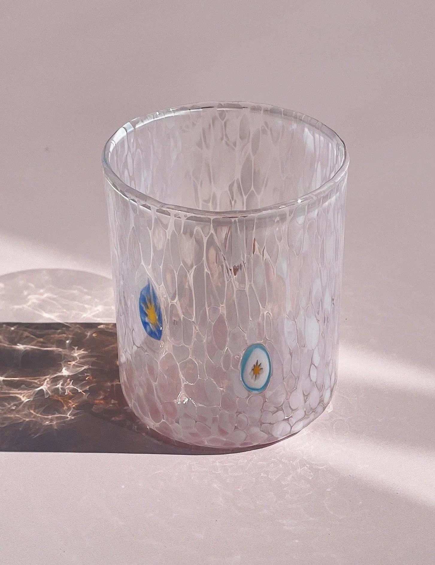 Murano Drikkeglas med flad bund | Pink Murano
