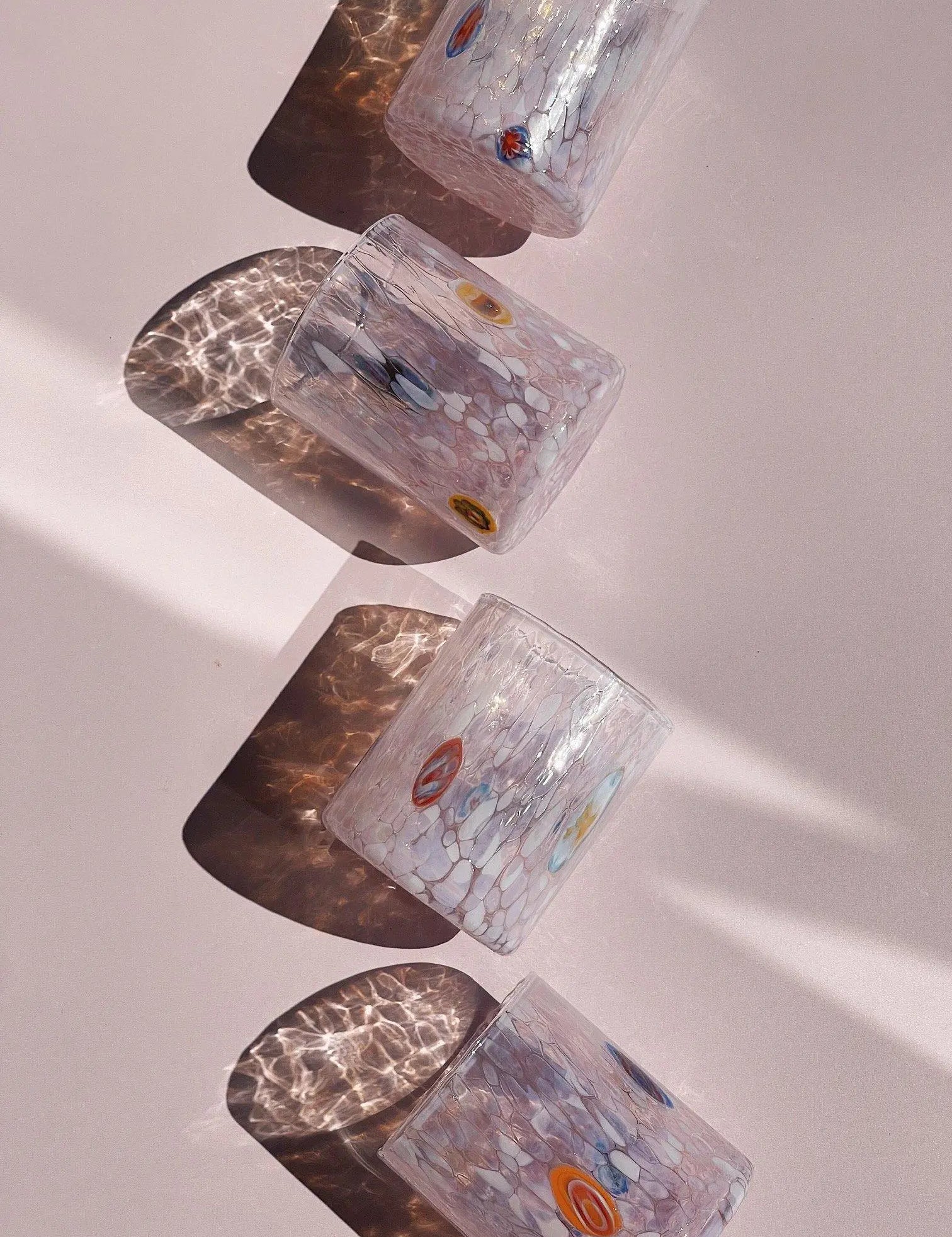 Murano Drikkeglas med flad bund | Pink Murano