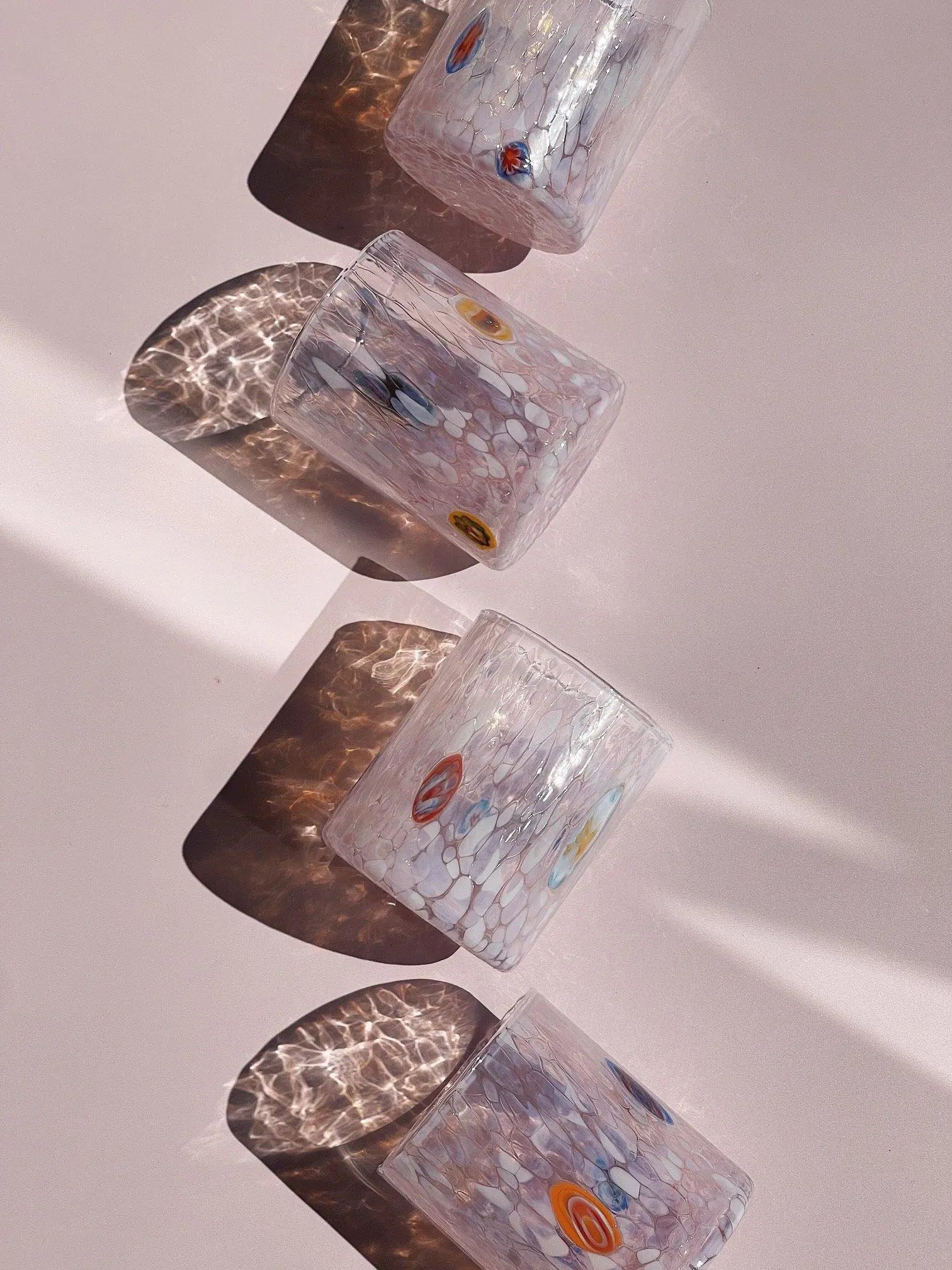 Murano Drikkeglas med flad bund | Pink Murano