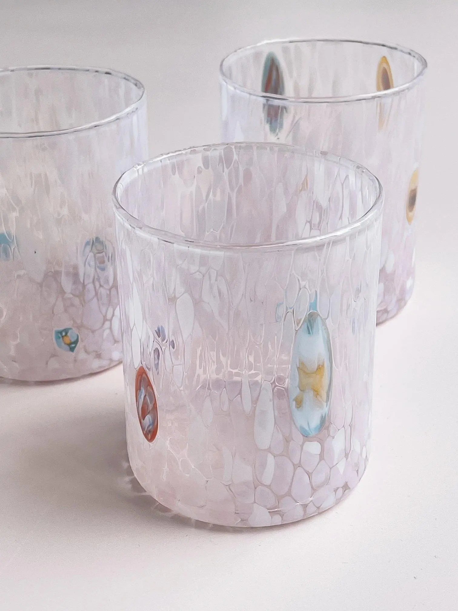 Murano Drikkeglas med flad bund | Pink Murano