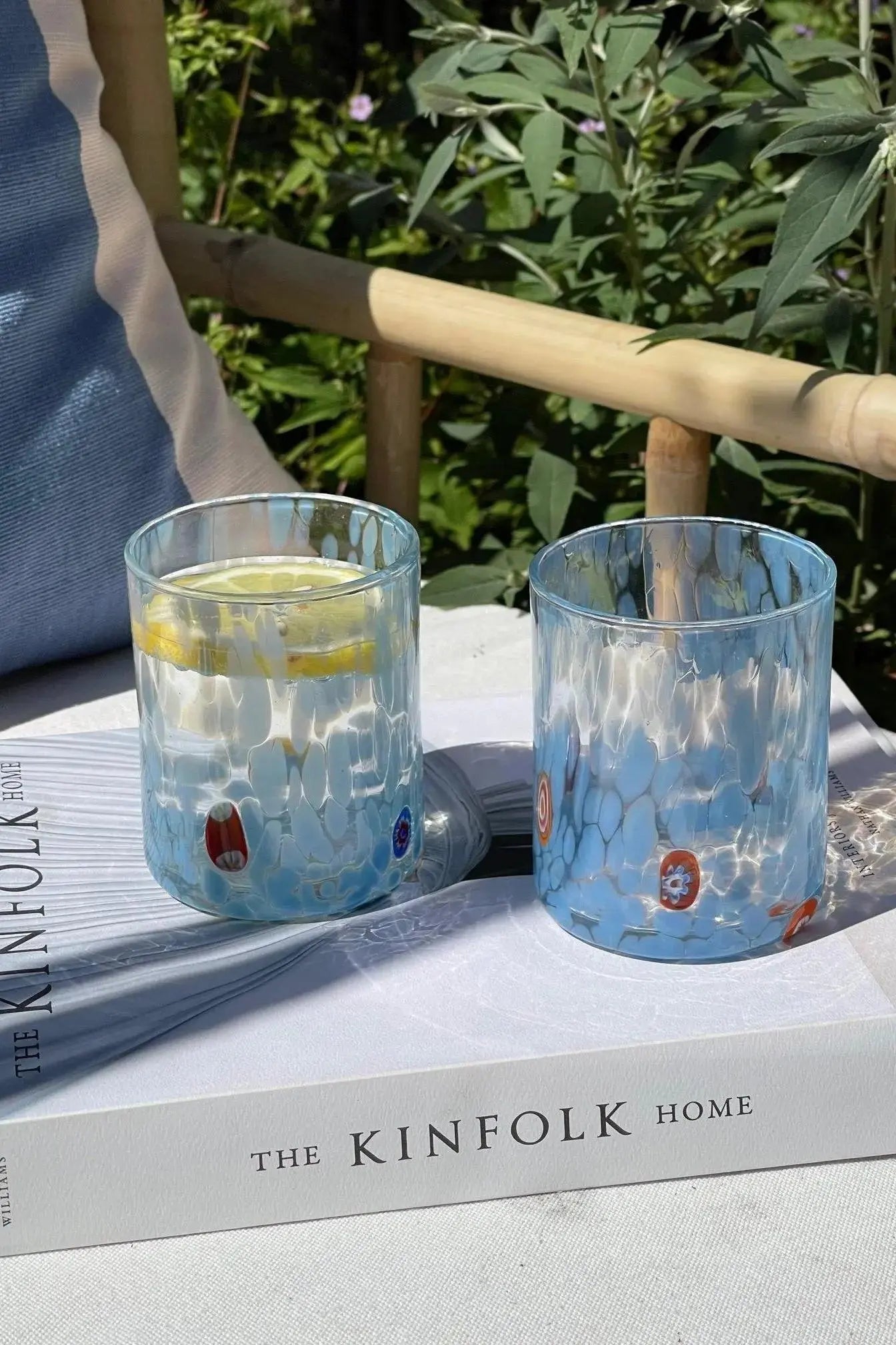 Murano Drikkeglas med flad bund | Lyseblå Studio Hafnia