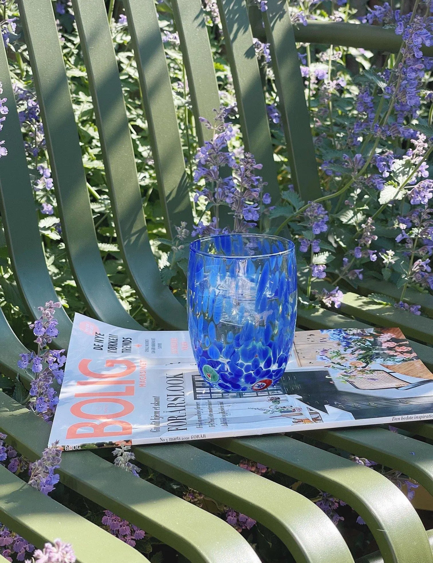 Murano Drikkeglas med rund bund | Blå Murano