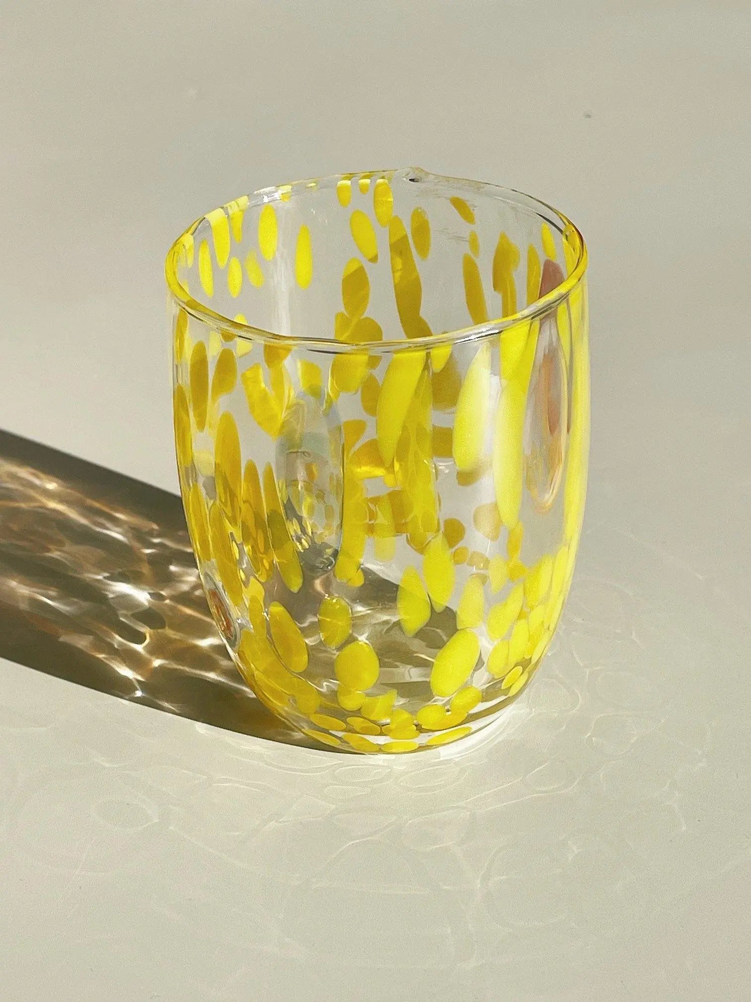 Murano Drikkeglas med rund bund | Gul Murano