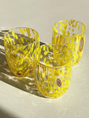 Murano Drikkeglas med rund bund | Gul Murano