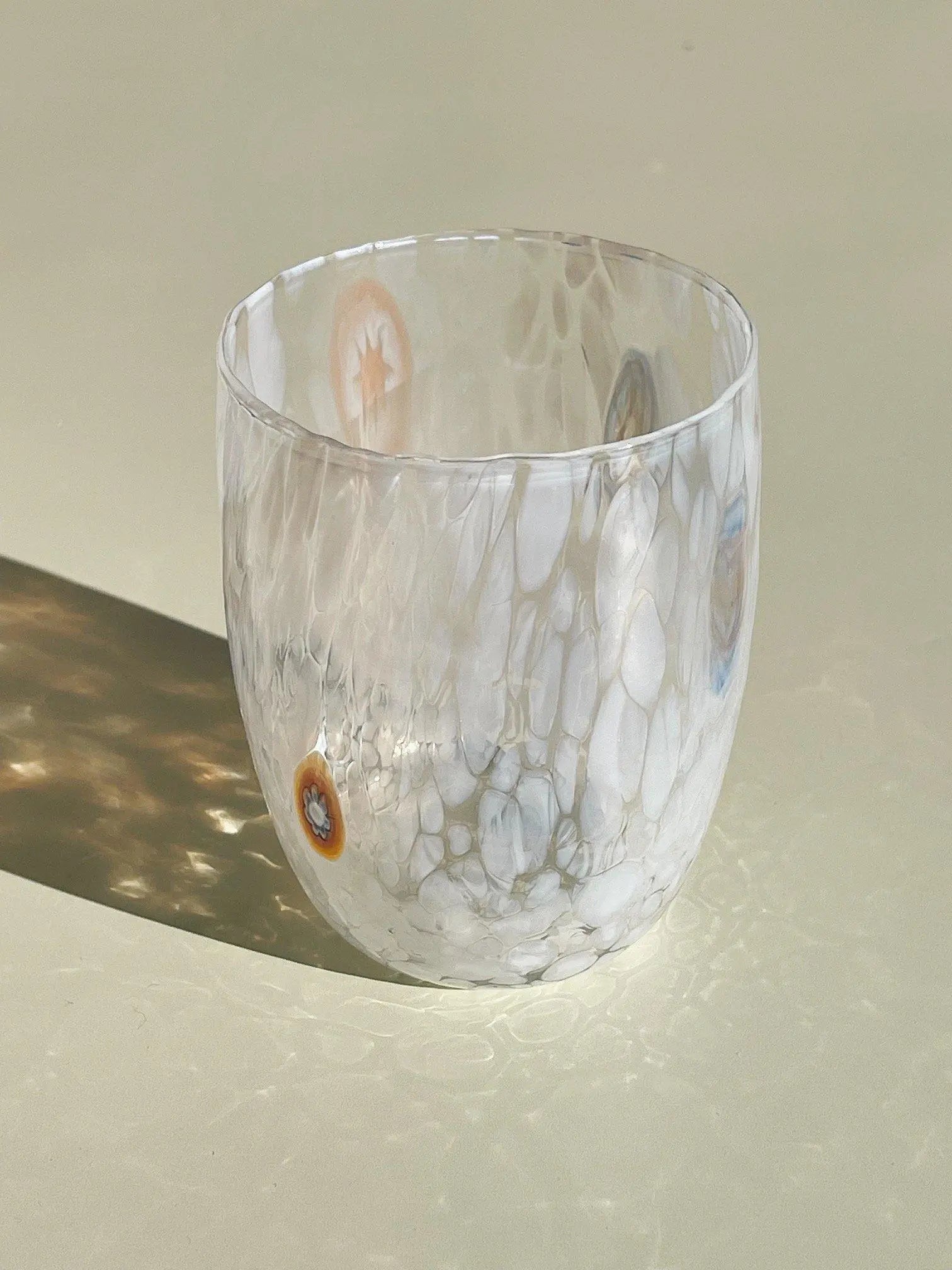 Murano Drikkeglas med rund bund | Hvid Murano