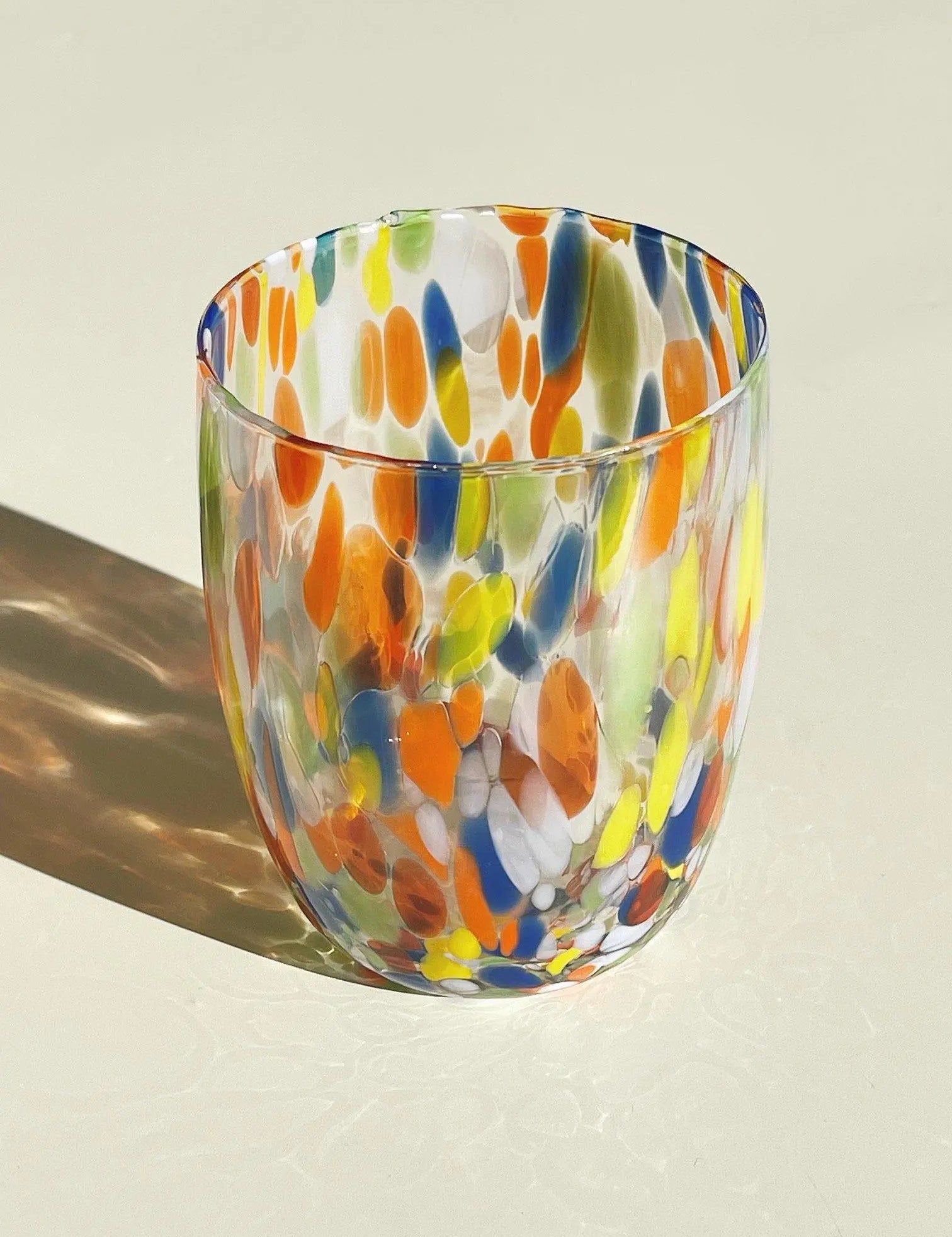 Murano Drikkeglas med rund bund | Multifarvet Murano