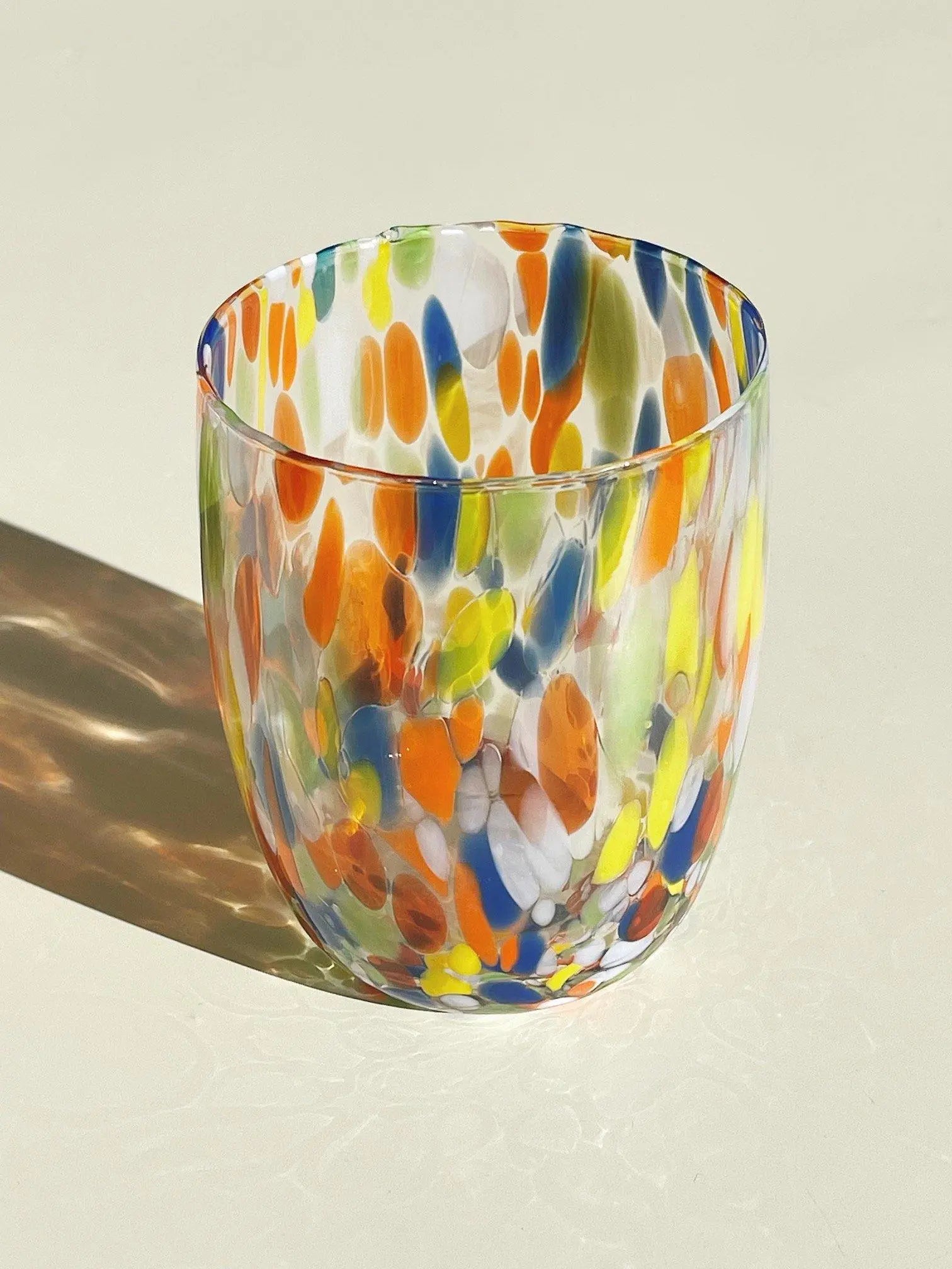 Murano Drikkeglas med rund bund | Multifarvet Murano